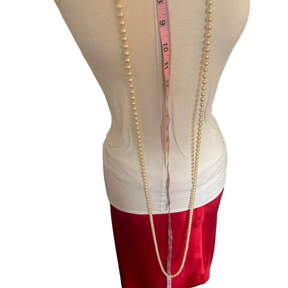 Vintage Opera Length Faux Pearl 35” Necklace Vintage Super Long - Picture 5 of 9